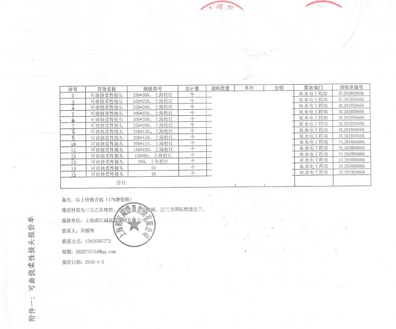 【游乐案例】哈尔滨波塞冬海洋王国异径橡胶补偿接头“附合同”