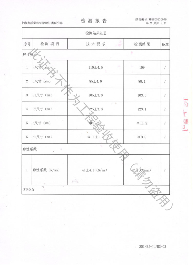 「2018」ZTA-80阻尼弹簧减震器检测报告