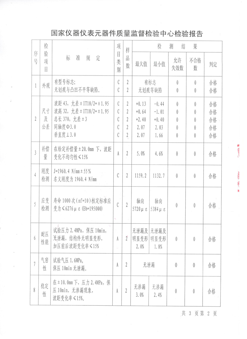 《波纹补偿器》特种设备形式实验报告 淞江集团波纹管压力管道形式试验报告